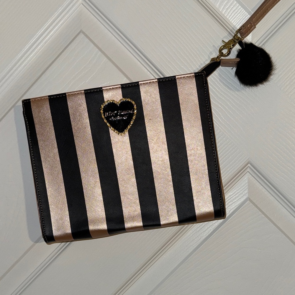Striped Black and Gold Women's Clutch